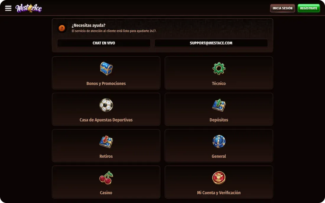 ayuda del casino westace