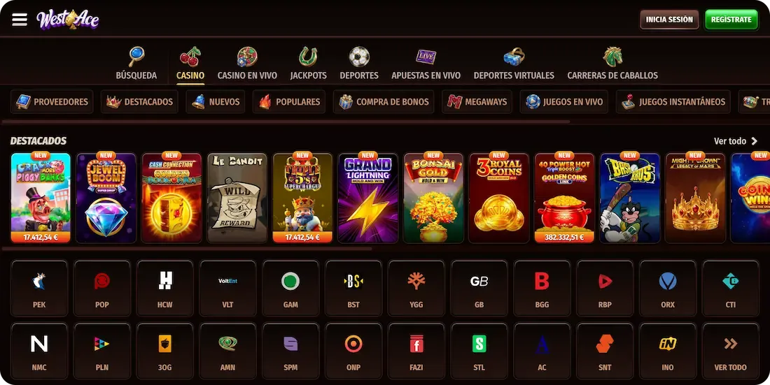 juegos del casino westace